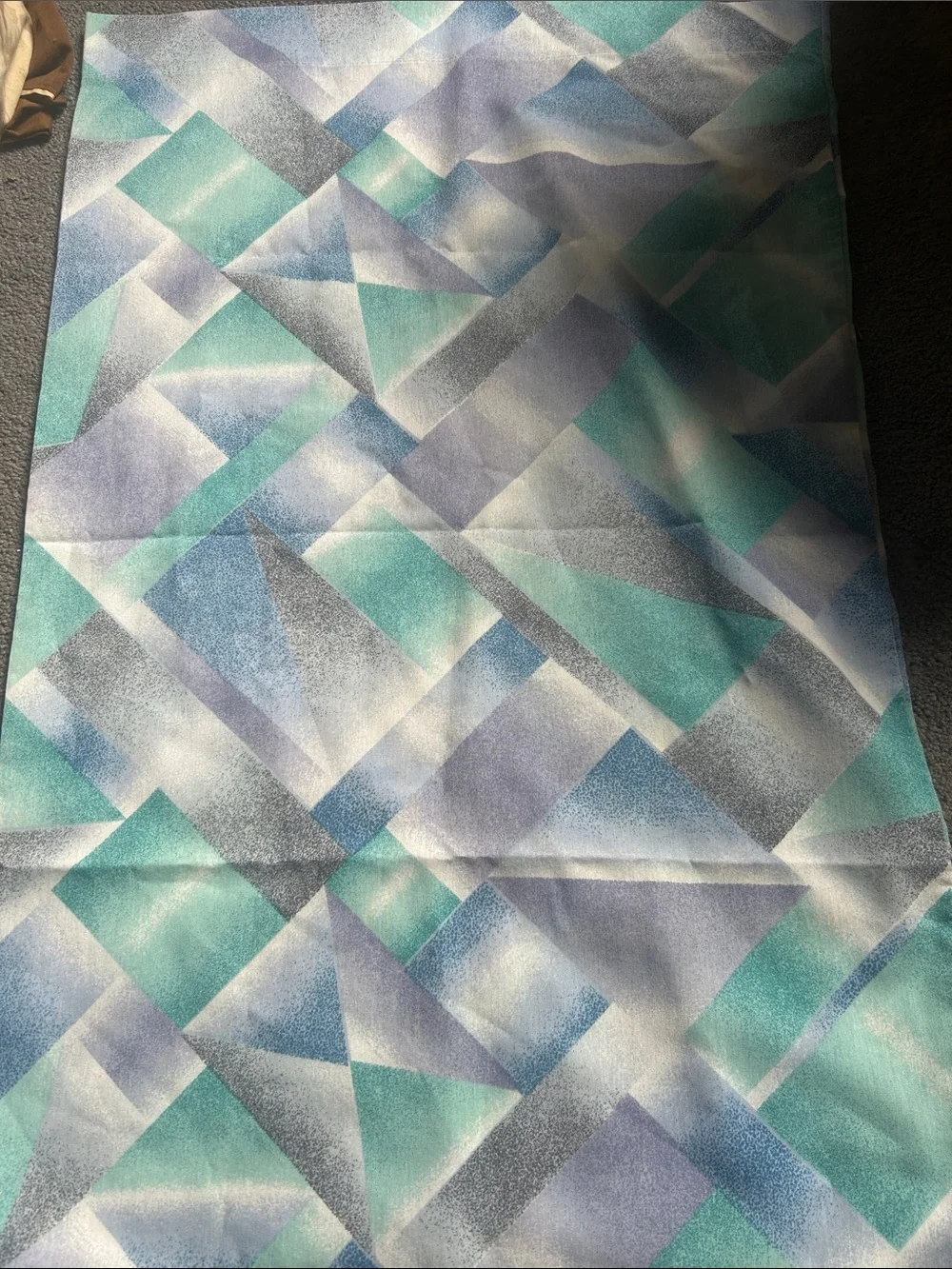 Vintage Rare Thomaston Mills Georgia Geometric Twin sheet set w 1 pillow case